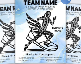Editable Track Fundraiser, Track Fundraising Flyer pick a date Donation Track & field cash calendar fundraiser template Instant download