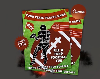 September Football Fundraiser Calendar: Pick a Date to Donate (Instant Download)