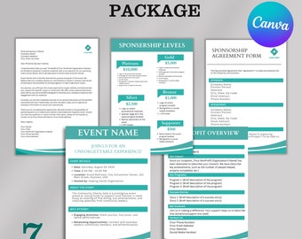 Event Sponsorship Package Templates, Sponsorship Forms,Sponsor Level , Sponsorship Agreement,Gala Event, Sponsorship Letter,Non Profit Event