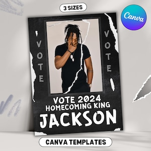 Homecoming Posters Canva Template, Homecoming Campaign, Homecoming King, Class Treasurer, Class President, student council, DIY HOCO FLYER