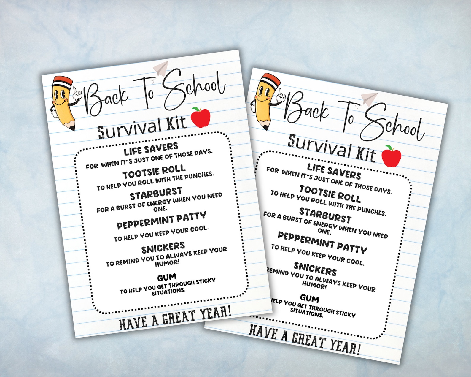 EDITABLE Back to School Survival Kit Gift Tags Back to - Etsy