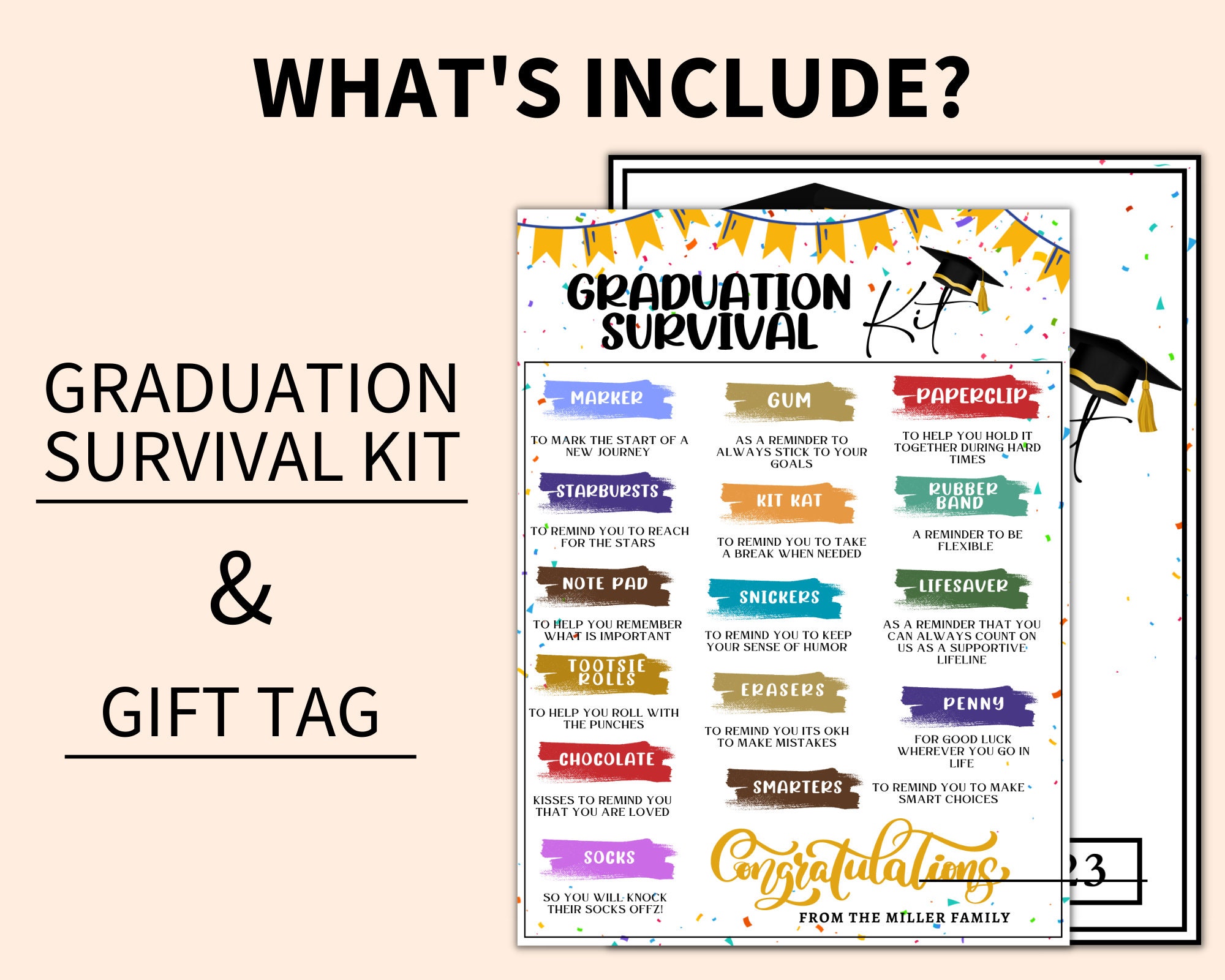 EDITABLE Graduation Survival Kit After Graduation Survival Etsy