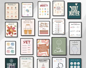 Therapy Poster Bundle,Therapy, Decor Psychologist Therapist Mental Health Bundle, Therapy Office Decor,Wall Art Therapy,Mental Health Poster