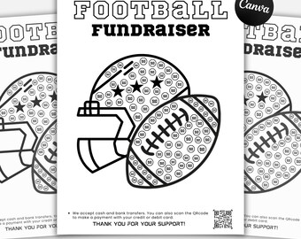 Football Fundraiser Calendar, Pick a Date to Donate Football Fundraiser, Fill My Football / Helmet Fundraiser, Football Team Fundraiser
