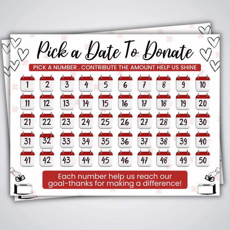 All Purpose Fundraiser Calendar, Pick A Date to Donate, Calendar ...