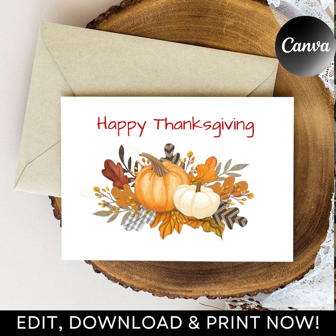 Happy Thanksgiving Card , Printable Thanksgiving Templates, Creative ...
