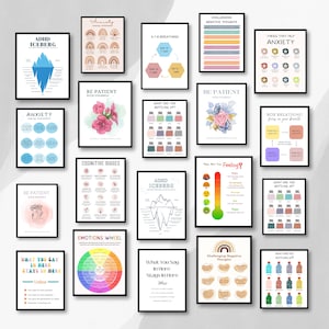 Therapy Poster Bundle,Therapy, Decor Psychologist Therapist Mental Health Bundle, Therapy Office Decor,Wall Art Therapy,Mental Health Poster