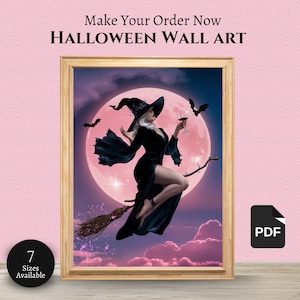 Pink Halloween Wall Art, Halloween Ghost Decors, Pink Halloween Wall Decors, Halloween Home Decors Wall Art,Pink Spooky Halloween Printable
