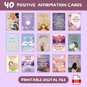 Children's Affirmation Cards, Kids affirmation cards, Positive Affirmation Cards Printable, Positive Inspirational Quotes, Canva editable