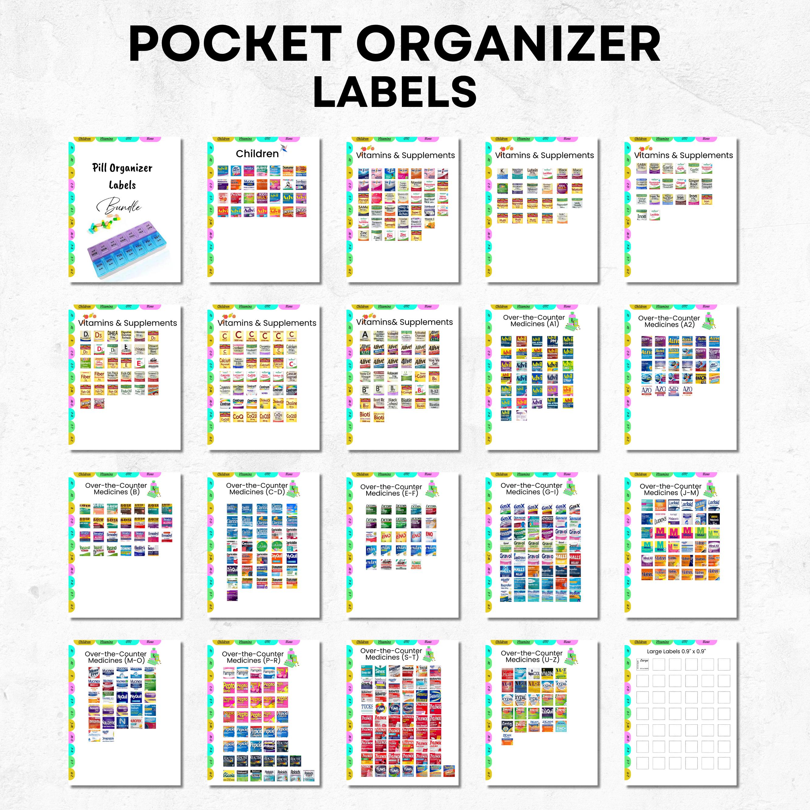 Pocket Pharmacy Labels, Printable Medicine Labels, Pill Labels, Pill ...