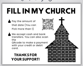 Church Fundraising Calendar, Pick a Date Donation Church Calendar Fundraiser Template US Letter Size Canva Template Digital Download