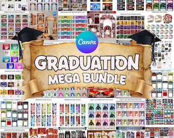 Graduation Mega Bundle Canva Templates,Class of 2026 Grad Party Bundle,Editable Grad,Decor,Newspaper,Stole,Magazine,Paddle Fan,Banner,Tshirt