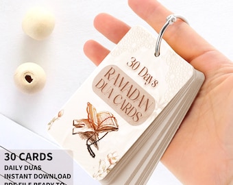 30 cartões ramadan dua 30 dias dua ramadã imprimível 30 dias ramadan decoração dua flashcard cartão flash islâmico dua imprimível cartão de oração do ramadã