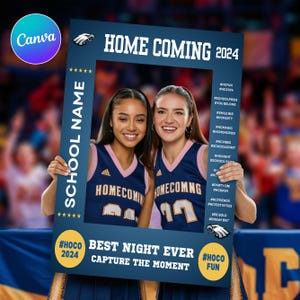 Homecoming Photo Prop Frame Canva Template Editable Selfie Frame For Homecoming Selfie Photo Booth Selfie Photo Frame Instant Download