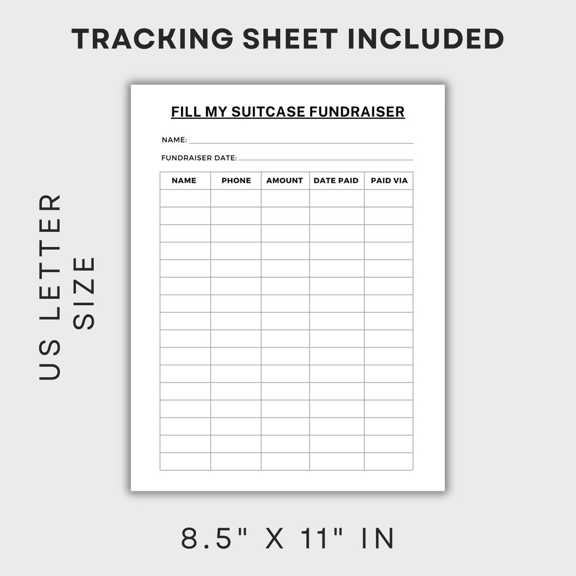 Fill My Suitcase Fundraiser, Fill My Bag, Editable Canva Design ...