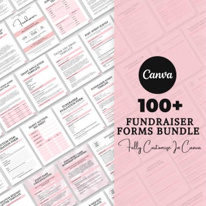 Bundle Of Fundraiser Form, Sponsorship Form Template, Fundraising Plan, Event Sponsorship Template, Canva Editable Template