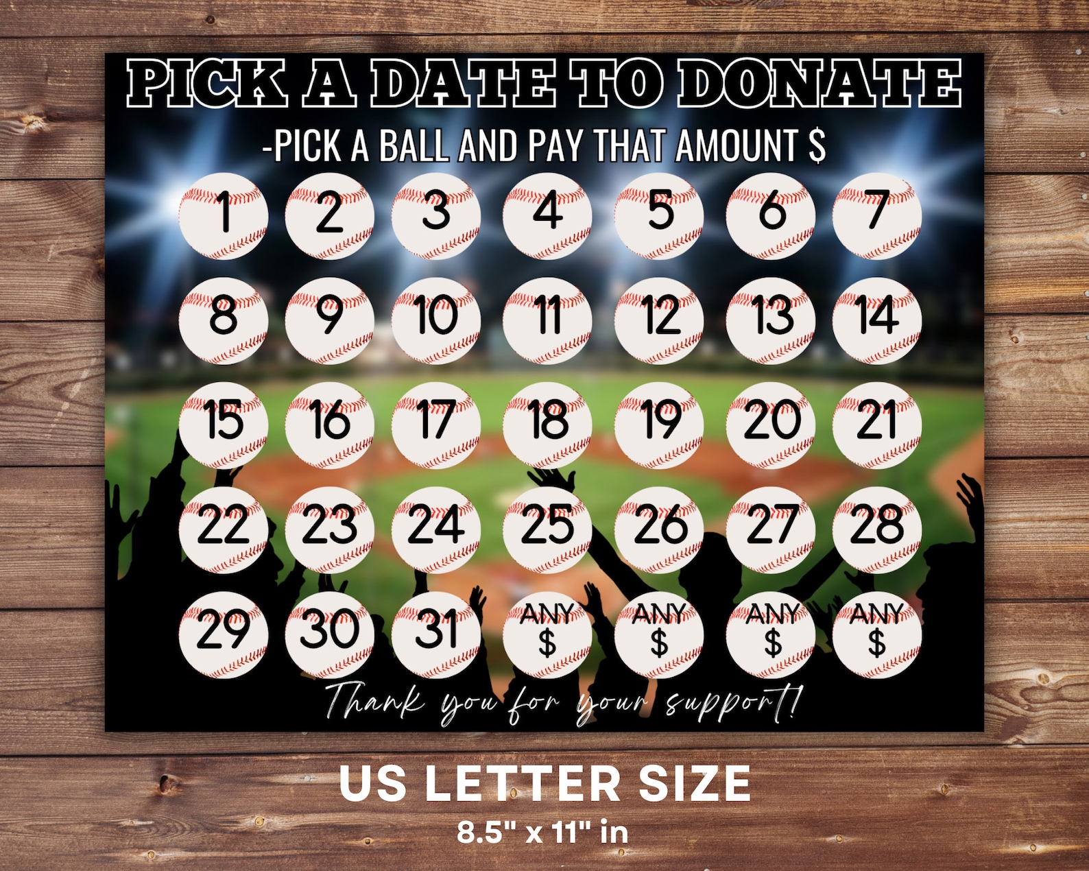 Editable Baseball Calendar Fundraiser Template Clear the Etsy Editable Baseball Calendar Fundraiser Template Clear the Etsy