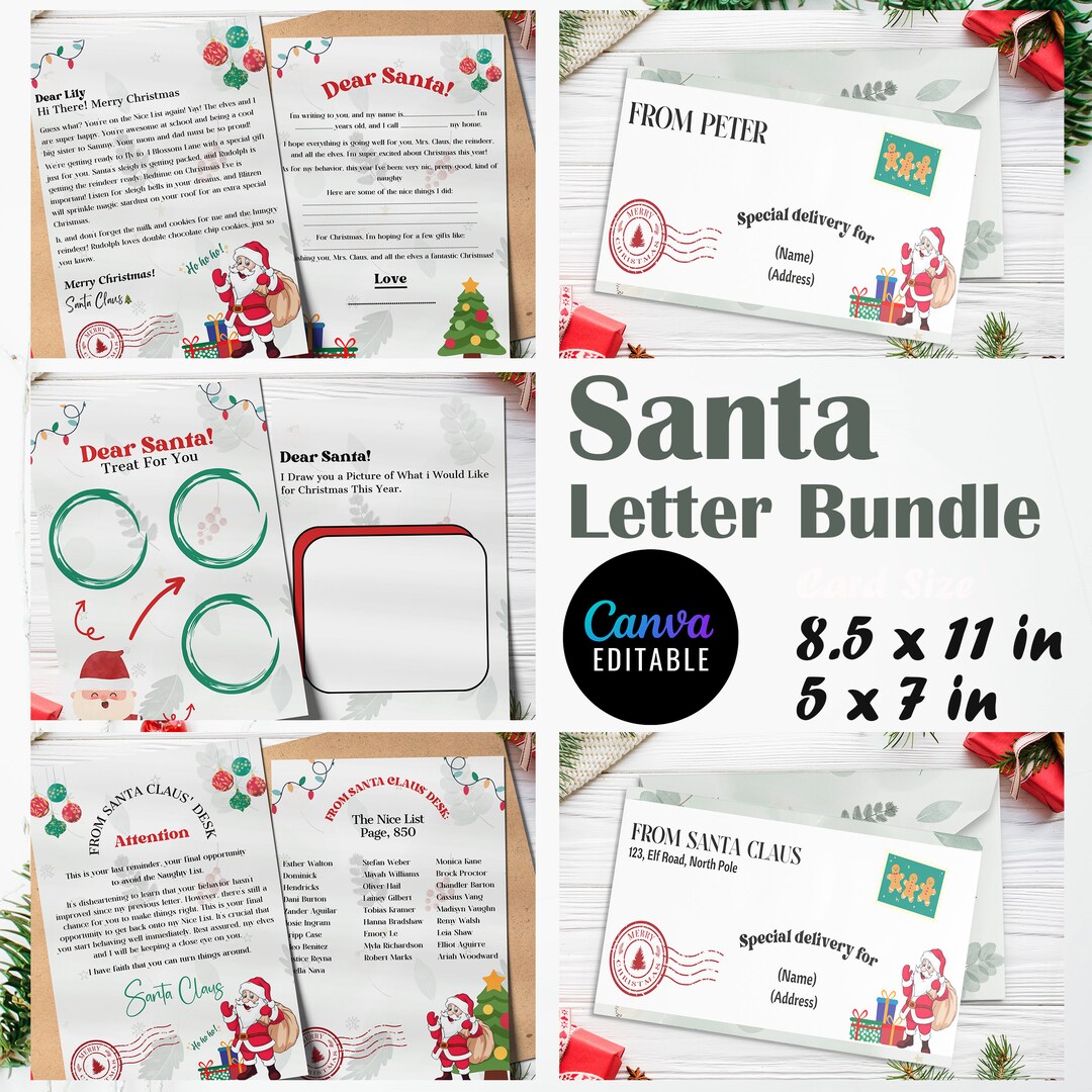 Instant Download Editable Letter From Santa, Nice List Certificate and ...