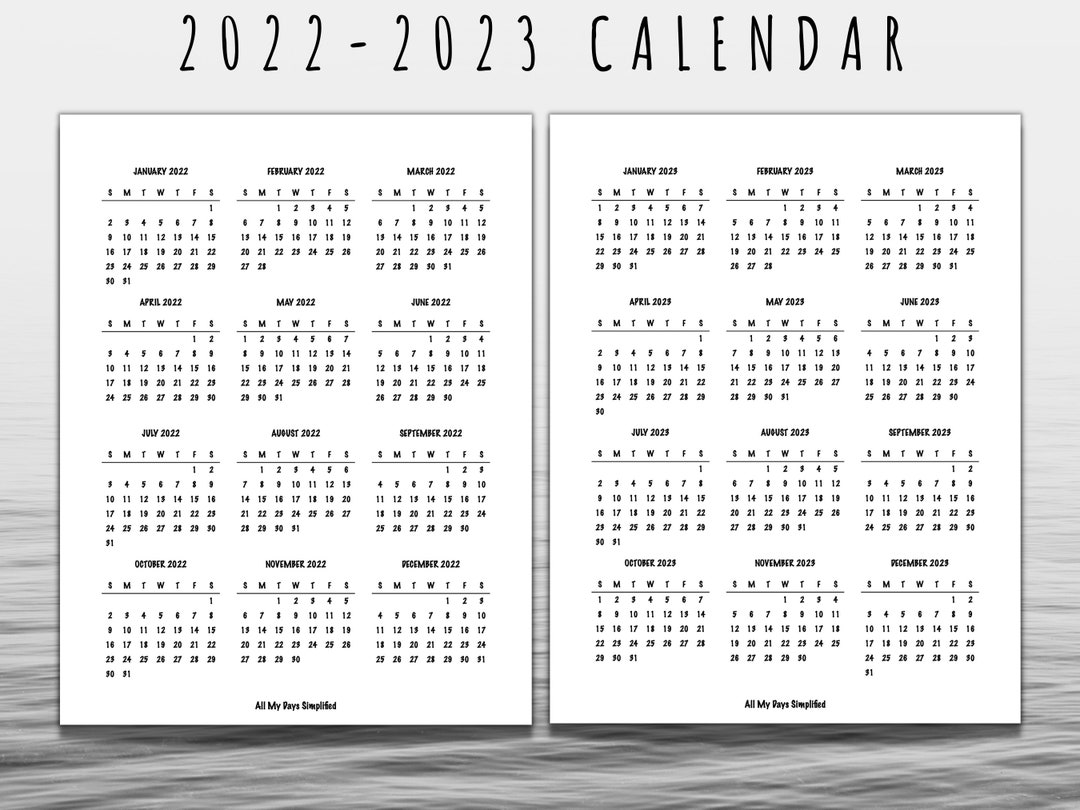 2023 2022 Printable Year Calendar 8 5x11 Portrait All My Etsy 2023-2022-printable-year-calendar-8-5x11-portrait-all-my-etsy