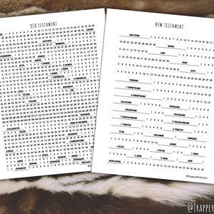 Entire Bible Chapter Reading Chart Goal Tracker Old & New Testament Clean Minimal Simple Planner PDF Instant Digital Download Personal Guide