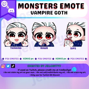 Emotes de monstres | Gothique vampire | Pack 2 P2U | TWITCH & DISCORD
