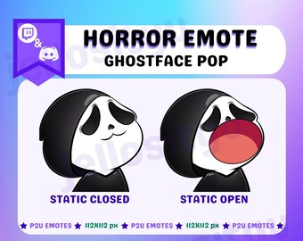 Animated Ghostface Twitch Emotes: Scream Horror P2U (Digital Download)