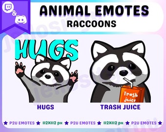 Animal Emotes | Raccoons! 2 pck | TWITCH&DISCORD | P2U