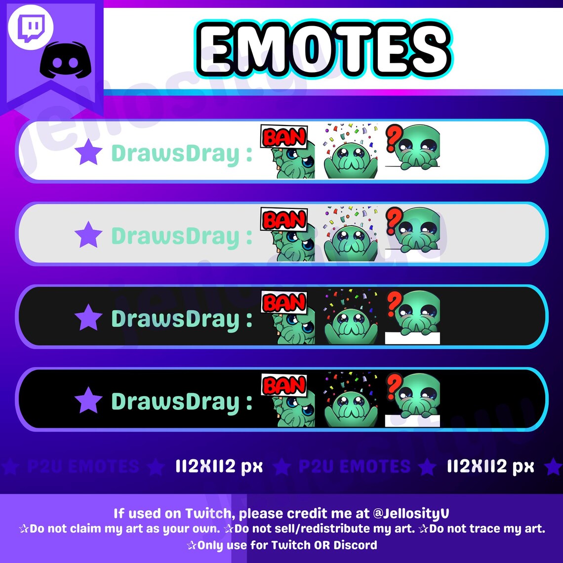 Monsters Emote | Cthulhu! 3 Pck | Pack TWO | TWITCH & DISCORD | P2U ...