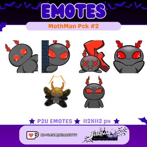 Monsters Emotes | Mothman | P2U | TWITCH & DISCORD | Static and Animated Emotes | JellosityV