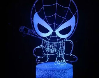 Personalized Spiderman Head Superhero LED Night Light Handmade nightlight 