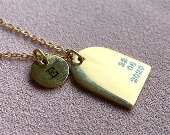 Engraved Arch Pendant Necklace: Personalized Silver, Gold, Rose