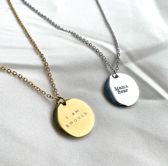 Personalised circle shop charm necklace