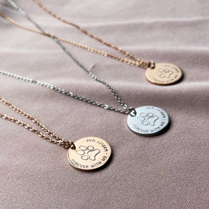 Engraved Pet Memorial Necklace: Personalized Paw Print Pendant