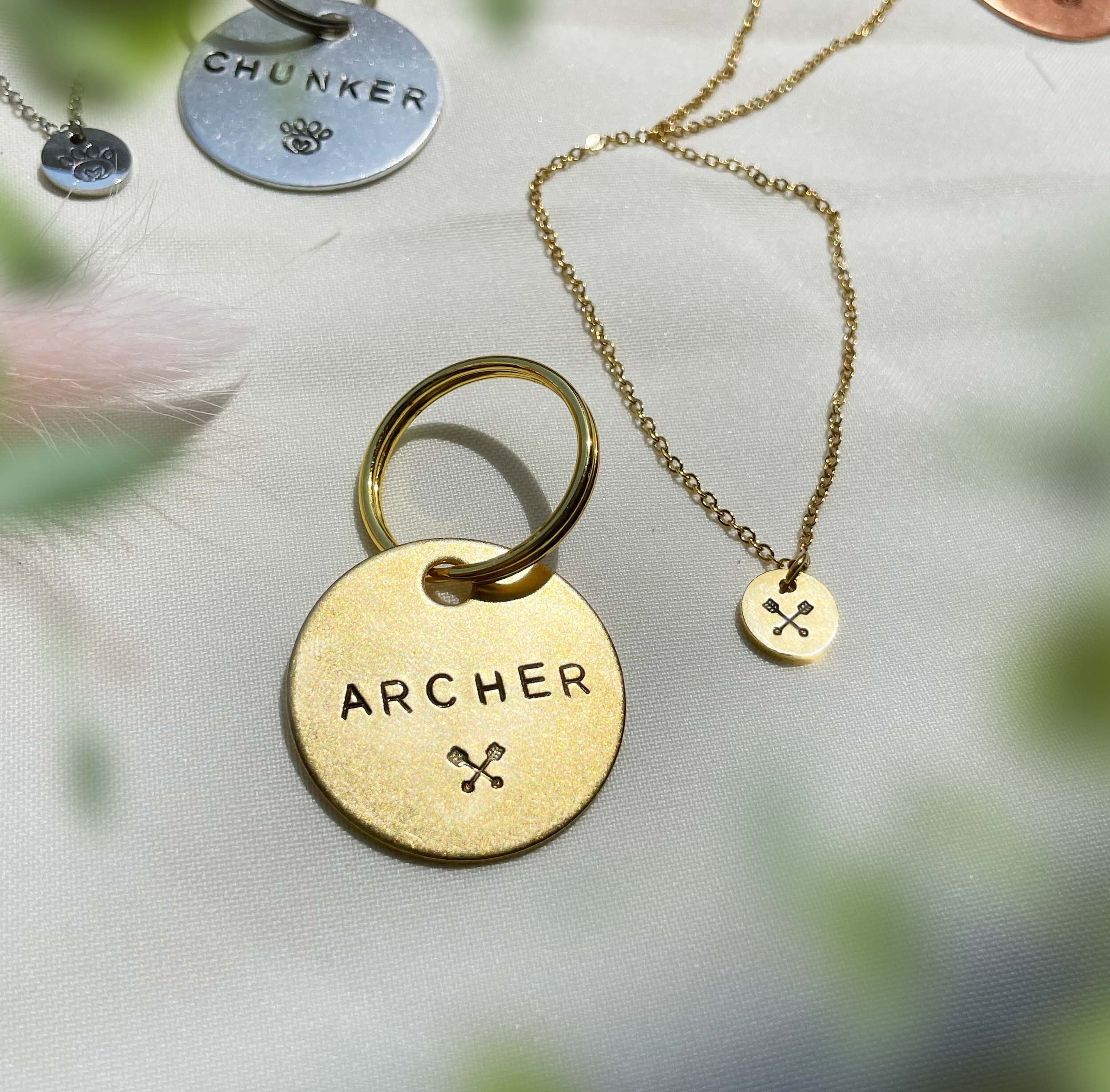 Matching dog tag sale and owner necklace