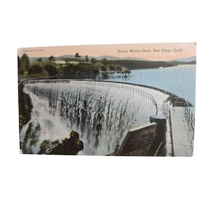 VTG Postcard Sweet Water Dam, San Diego, Calif. 1920s Divided Back