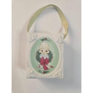 VTG 1993 Precious Moments Miniature Porcelain Gift Bag &quot;Friends&quot; Enesco  3&quot; x 2&quot;