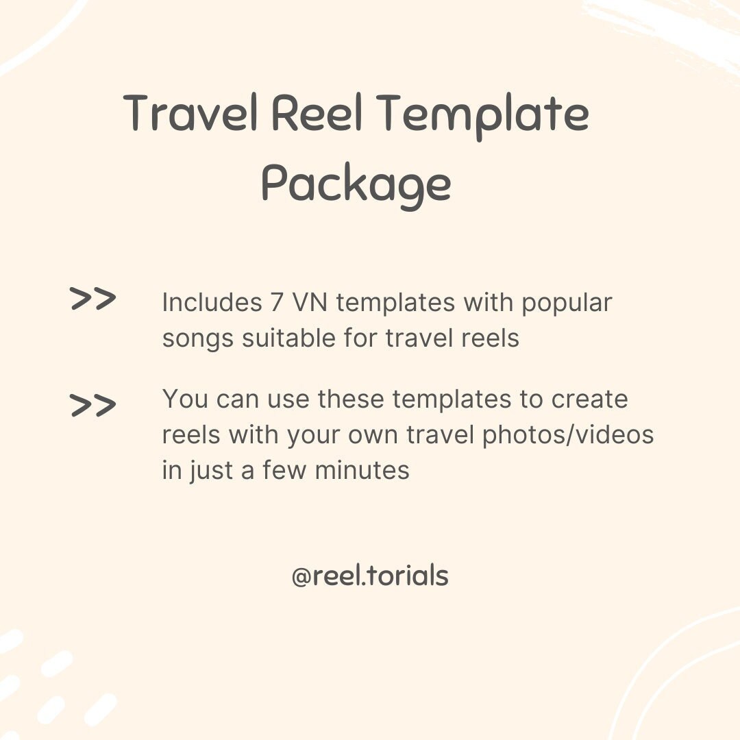 7 Travel Reel Templates Package Includes Seven Reel Templates Etsy