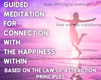 Audio Guided Meditation For Happiness MP3 - Law Of Attraction Meditation - Happiness Meditation - Instant Digital Download - 12 Minutes