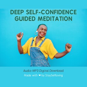 Guided Meditation MP3 Audio Digital Download, Self-Confidence Guided Meditation With Background Music, Meditation for Self-Confidence 10&#39;