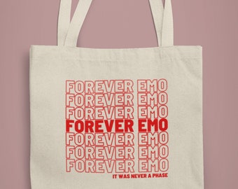 Forever Emo Cotton Canvas Tote Bag, Elder Emo Bag, Pop Punk Tote Bag