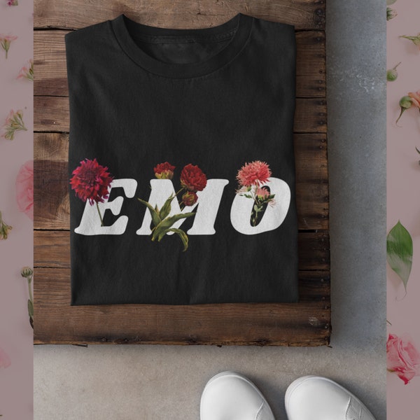 Floral Emo Soft T-Shirt, Elder Emo Tee, Summer Flowers Tshirt, Forever Emo Spring Top