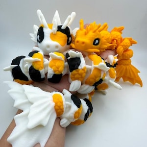 鯉のドラゴンSTLセット、関節可動式の赤ちゃん＆大人のファンタジー鯉のドラゴン、プリントインプレイスフレキシブルドラゴンデスクペット、魔法の3DプリントSTLファイル