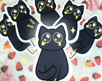 Art Block Cat Sticker | Cute Black Cat | Artist Cat Sticker | Laptop & Water Bottle Sticker | Cat Lover Gift | Chloe Colors