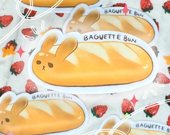 Baguette Bun Sticker | Cute Bunny Sticker | Bread Bunny Sticker | Rabbit Lover Gift | Chloe Colors