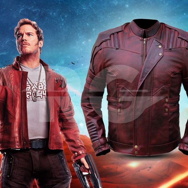 Guardianes de la galaxia Vol 2 Star Lord Cosplay Chaqueta Chris Pratt Películas inspiradas en chaqueta de cuero rojo