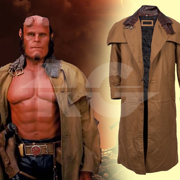 Hellboy Costume Ron Perlman Cosplay Cotton Long Coat