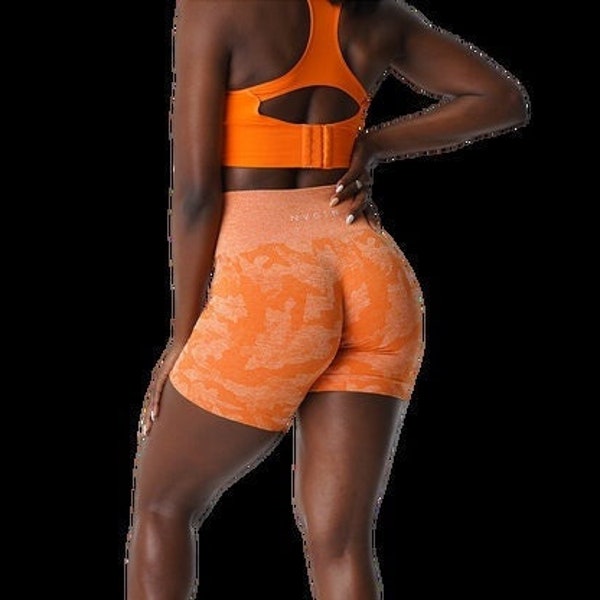 Nvgtn Camo Seamless Shorts Spandex Shorts Woman Fitness Elastic Breathable Hip-lifting Leisure Sports Running Fitness Pants