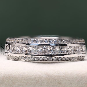 Men&#39;s Channel Set Wedding Band, Mens Engagement Ring, 2.16 Lab-Created Diamond Ring, Men&#39;s Diamond Band For Him, Men&#39;s Gifts, Gifts For Dad