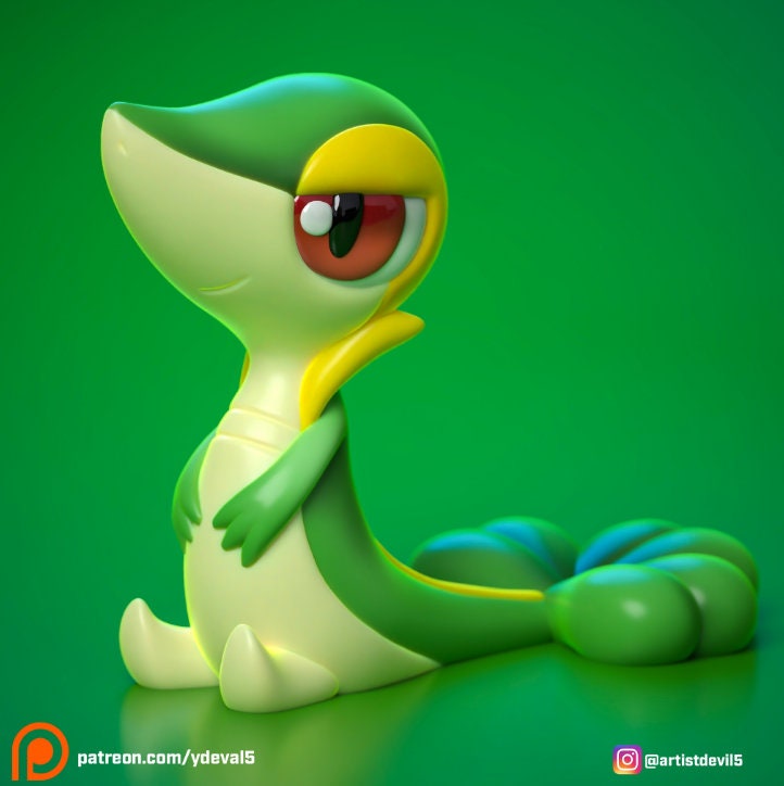 Pokémon Clay Art - Rosa Trainer and Snivy Pokémon Diorama 