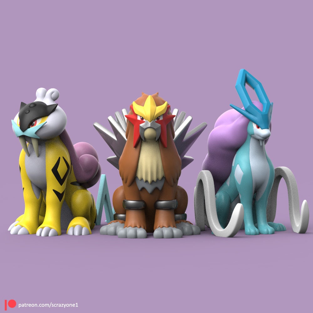 Entei, Suicune & Raikou  Pokemon, Pokemon sleeves, Pokemon sun